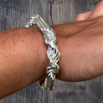 925 Sterling Silver 10mm Figarope Milano Bracelet