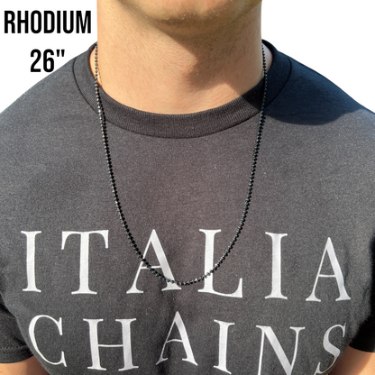 925 Sterling Silver 2.5mm Bead Chain Necklace