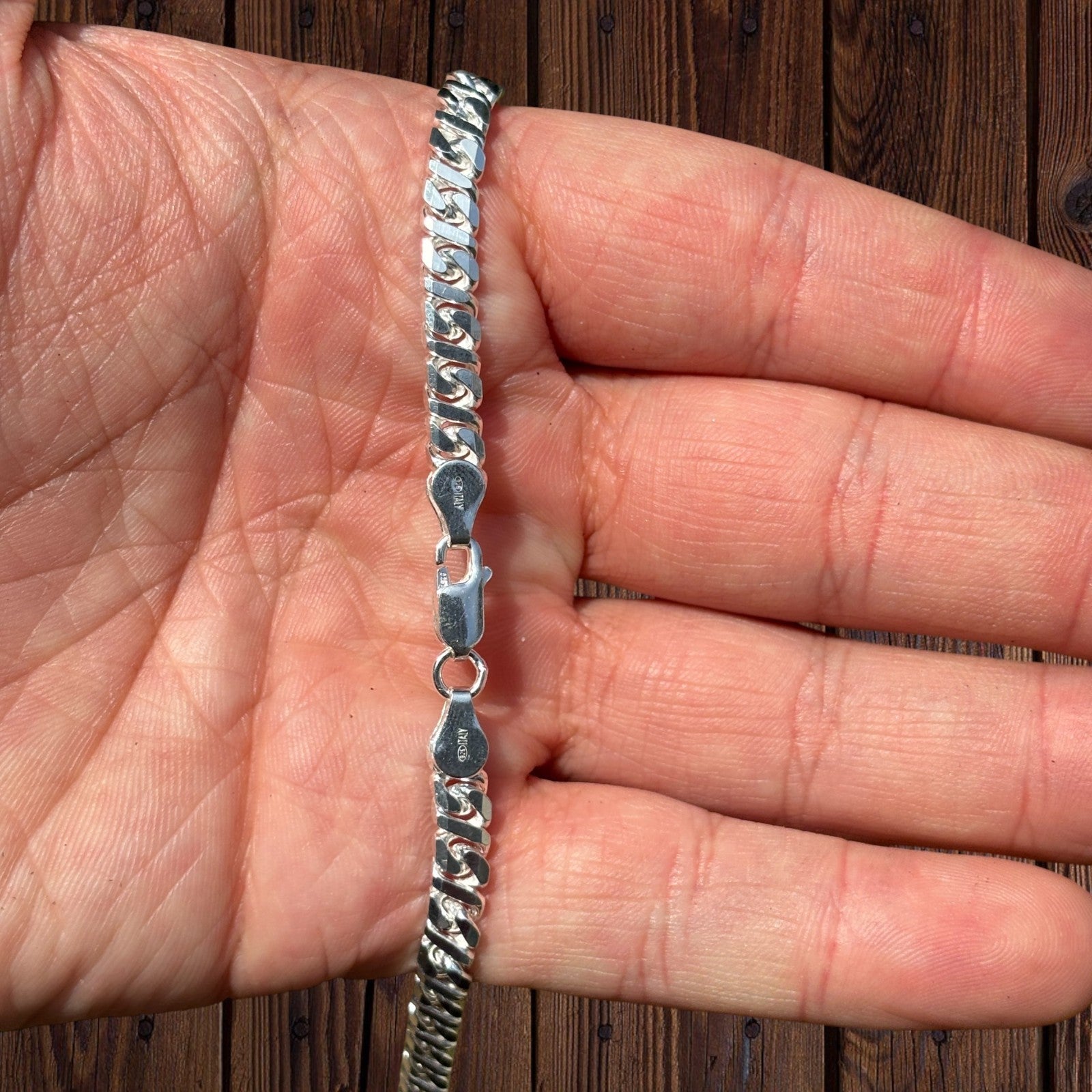 925 Sterling Silver 5mm Dollar Chain Necklace