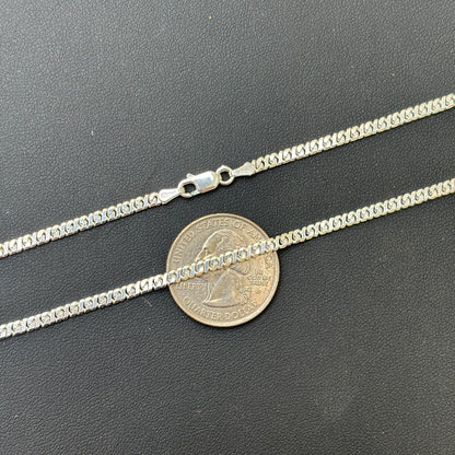 925 Sterling Silver 2.5mm Dollar Chain Necklace