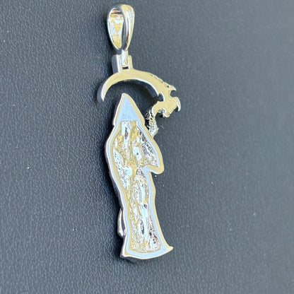 925 Sterling Silver Santa Muerte Grim Reaper Pendant