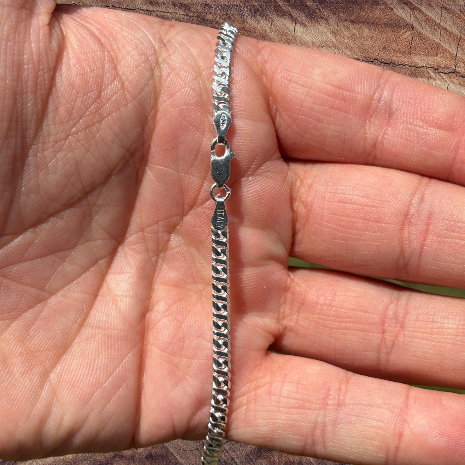 925 Sterling Silver 3.5mm Dollar Chain Necklace