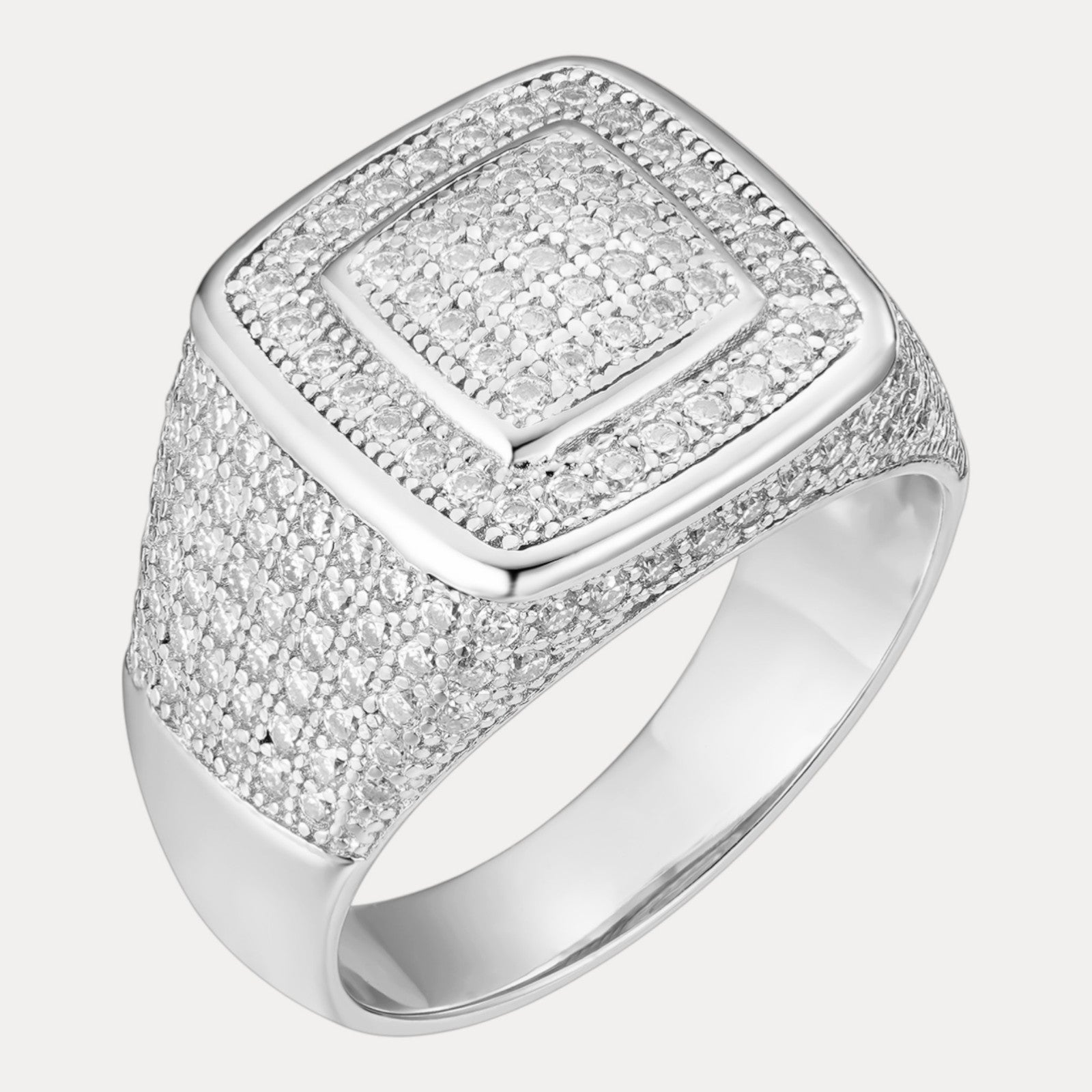 925 Sterling Silver Moissanite Square Ring