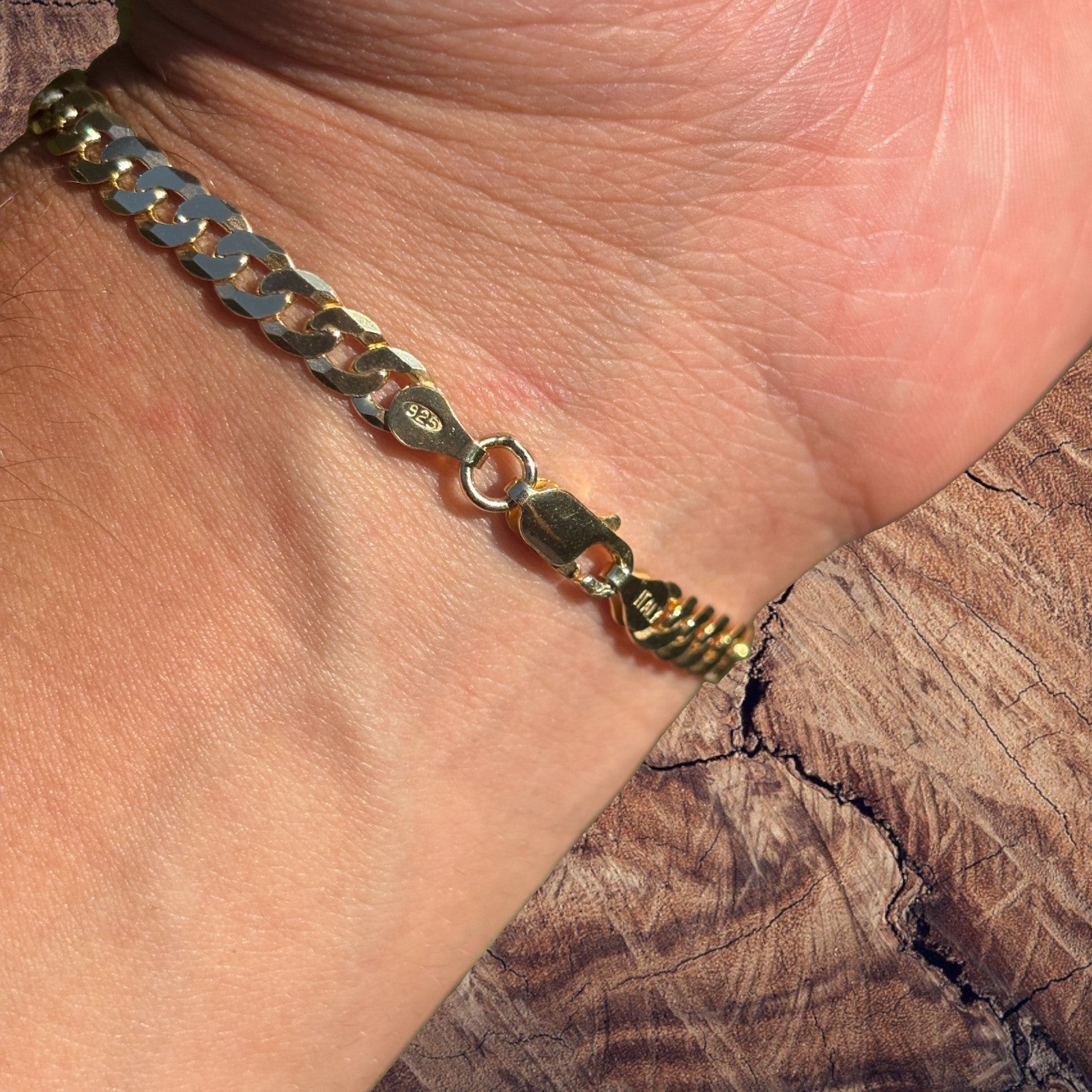 925 Sterling Silver 5mm Flat Curb Bracelet