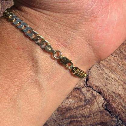 925 Sterling Silver 5mm Flat Curb Bracelet