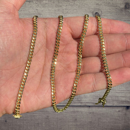 925 Sterling Silver 4mm Miami Cuban W. Box Clasp Chain Necklace