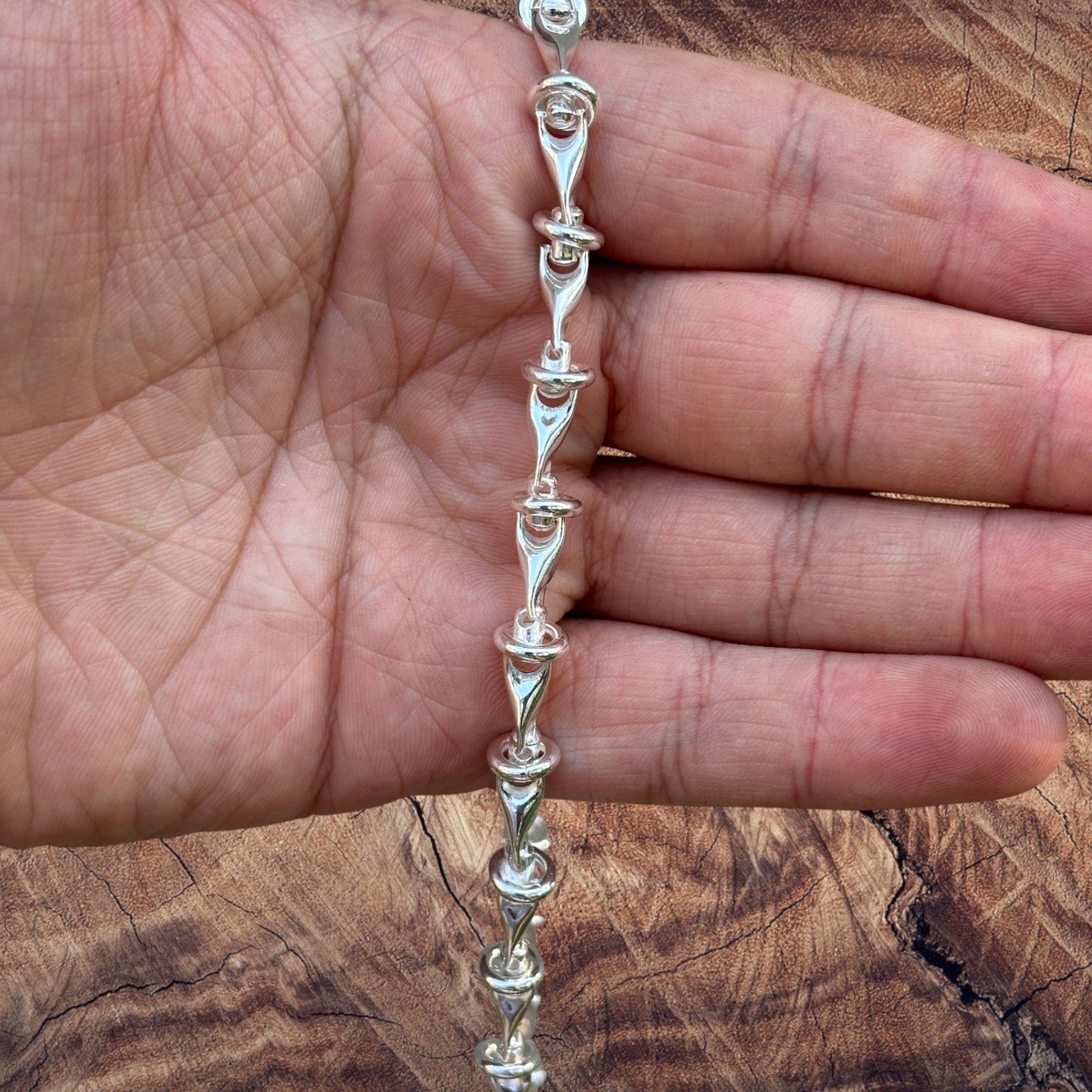 925 Sterling Silver 8mm Barbed Wire Chain Necklace