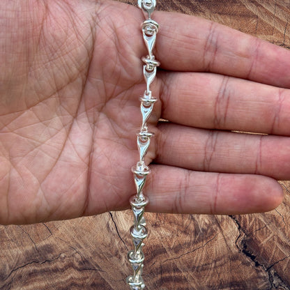 925 Sterling Silver 8mm Barbed Wire Chain Necklace