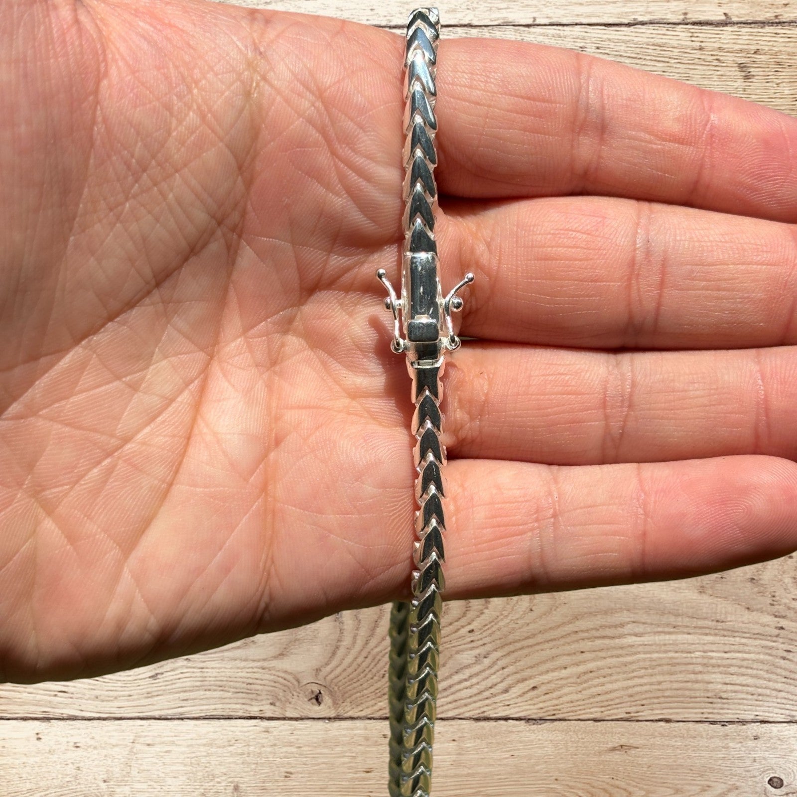 925 Sterling Silver 5mm Rounded Franco Chain Necklace