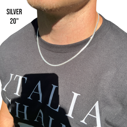 925 Sterling Silver 3.5mm Dollar Chain Necklace