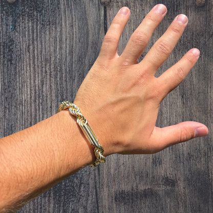 925 Sterling Silver 10mm Figarope Milano Bracelet