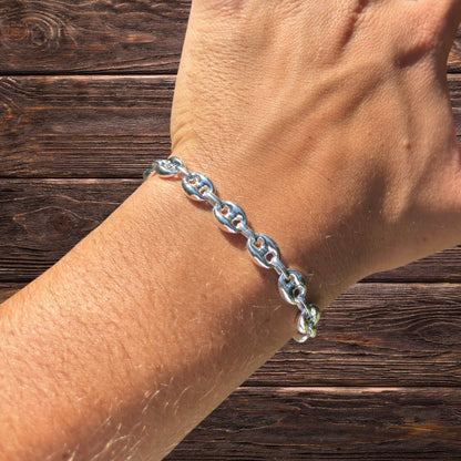 925 Sterling Silver 8mm Puffed Gucci Bracelet