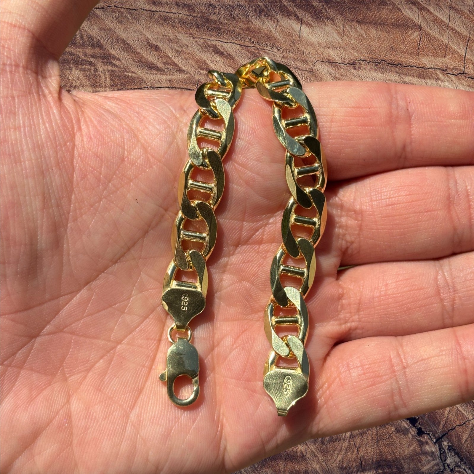 925 Sterling Silver 10mm Mariner Bracelet