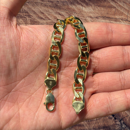 925 Sterling Silver 10mm Mariner Bracelet