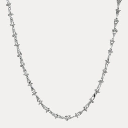 925 Sterling Silver 8mm Barbed Wire Chain Necklace