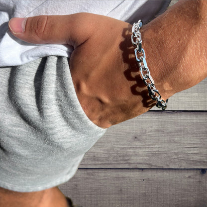 925 Sterling Silver 8mm Anchor Cable Bracelet