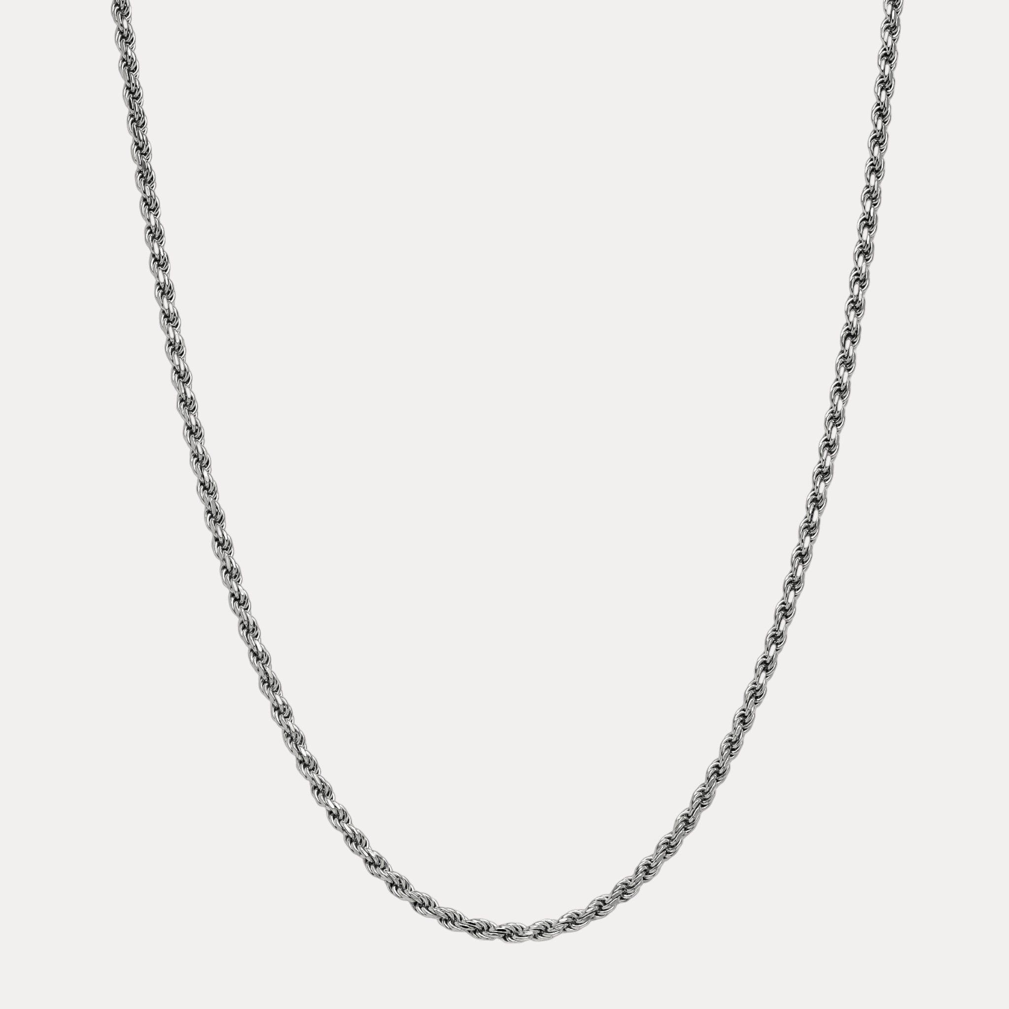 925 Sterling Silver 6mm Diamond Cut Rope Chain Necklace