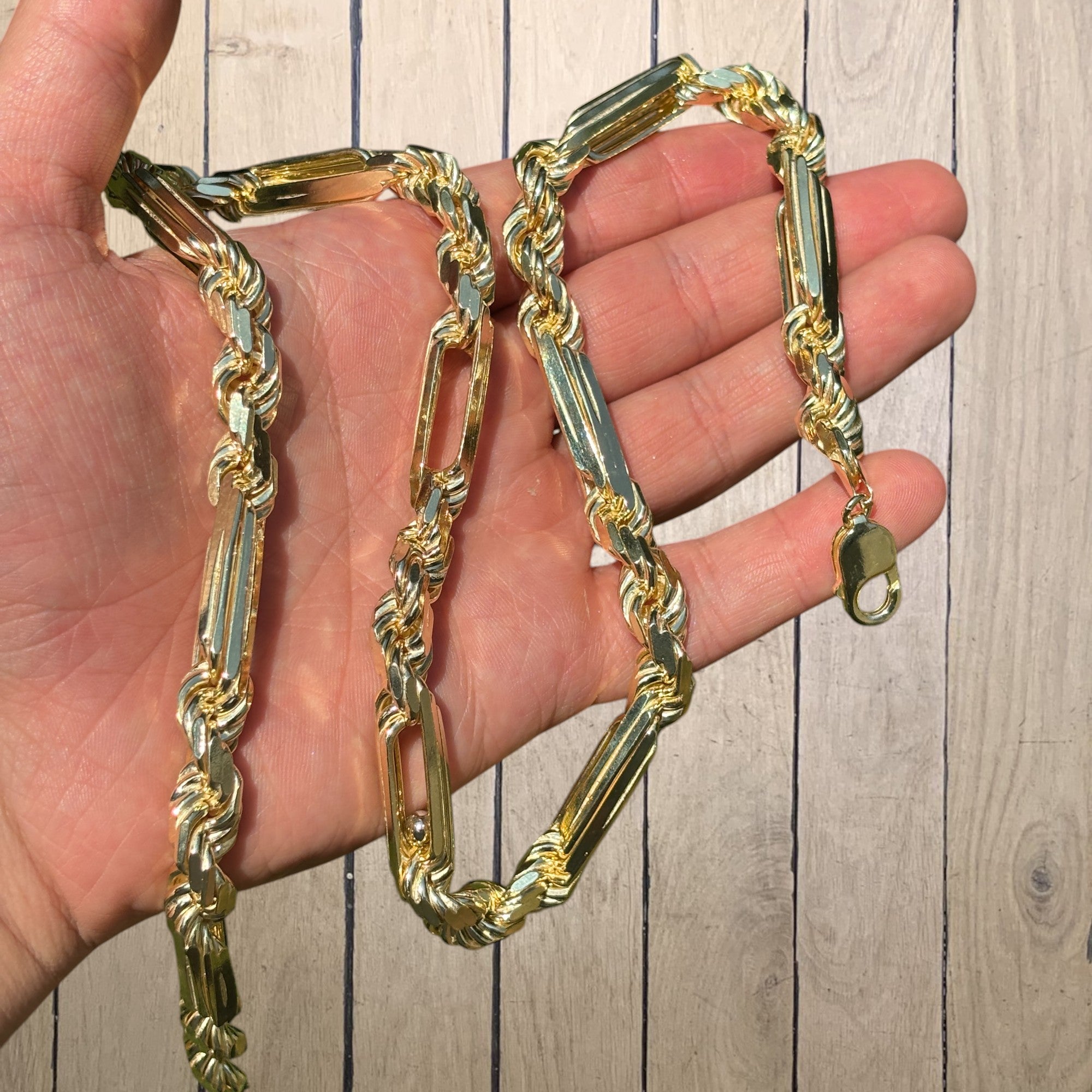 925 Sterling Silver 10mm Figarope Milano Chain Necklace