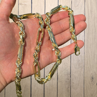 925 Sterling Silver 10mm Figarope Milano Chain Necklace