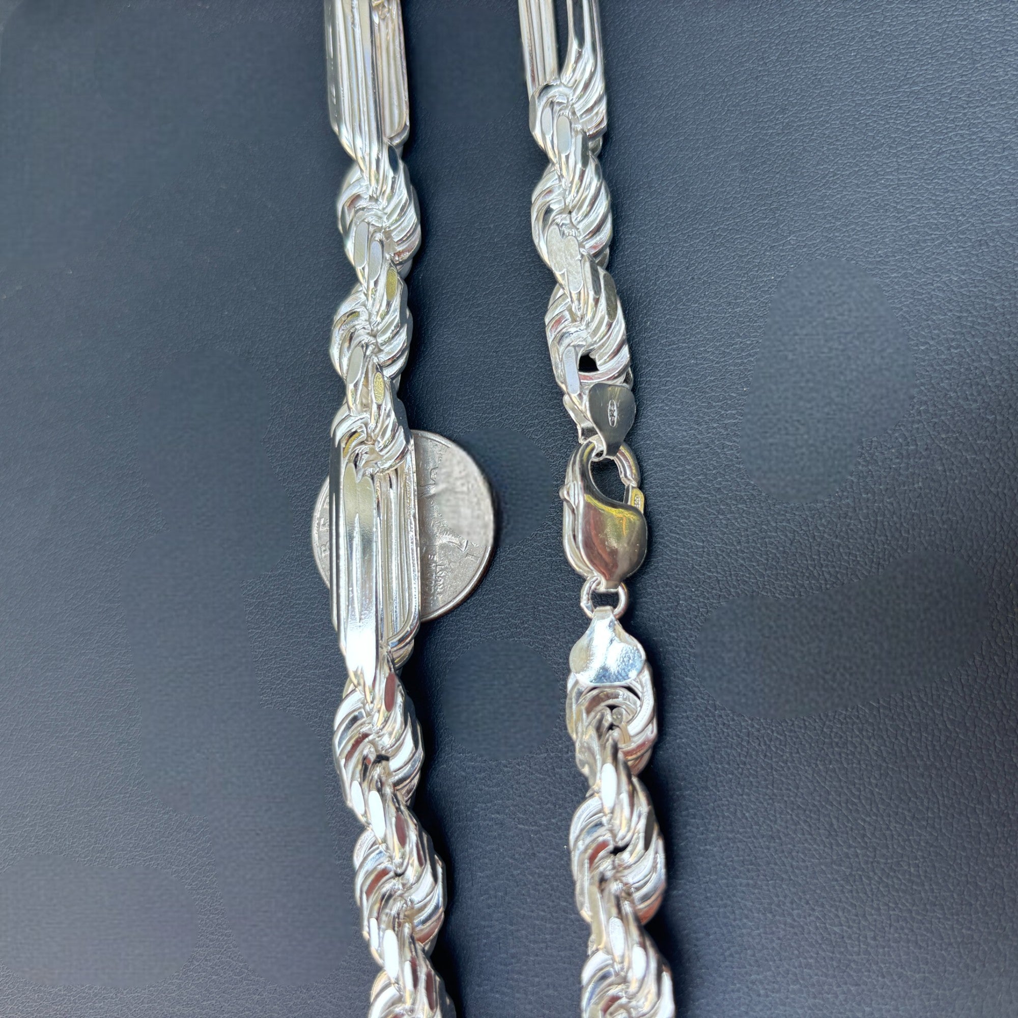 925 Sterling Silver 10mm Figarope Milano Chain Necklace