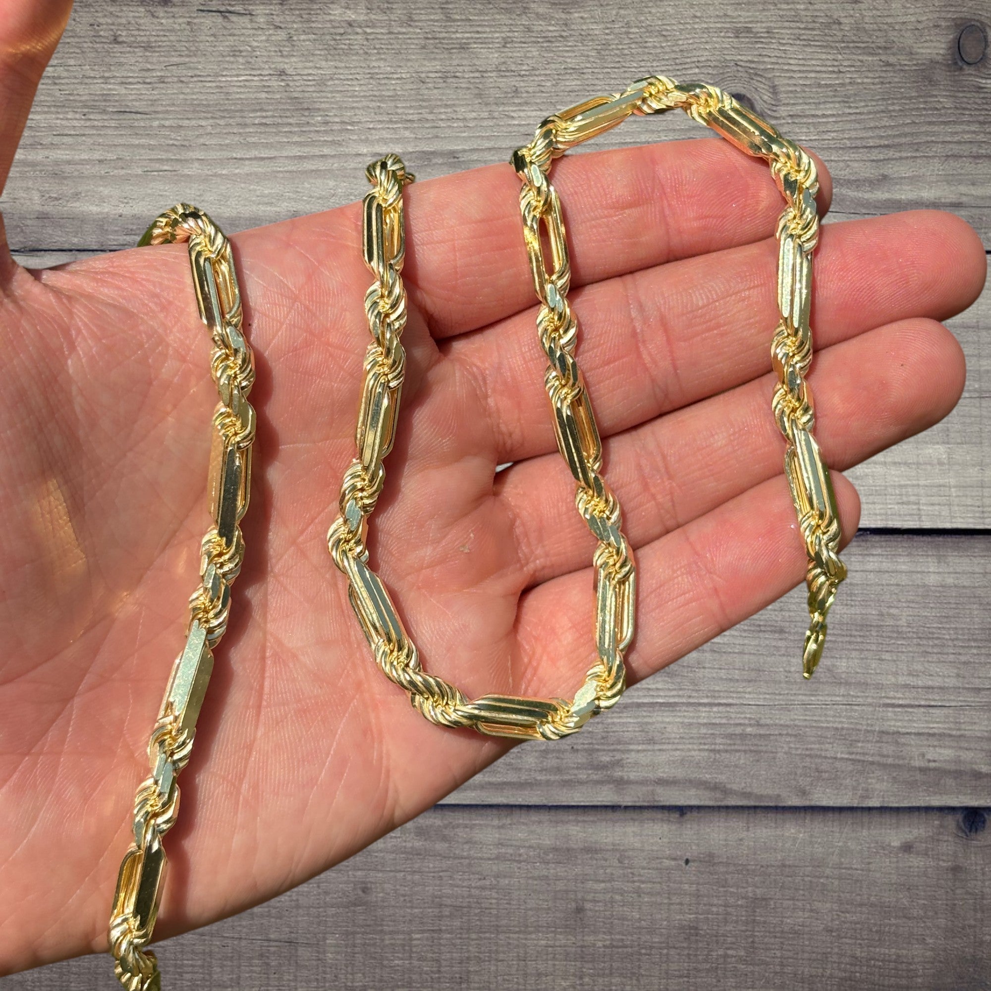 925 Sterling Silver 6mm Figarope Milano Chain Necklace