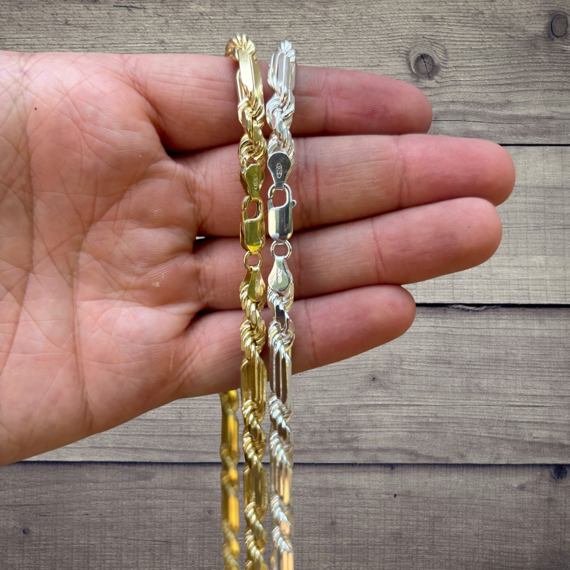 925 Sterling Silver 6mm Figarope Milano Chain Necklace