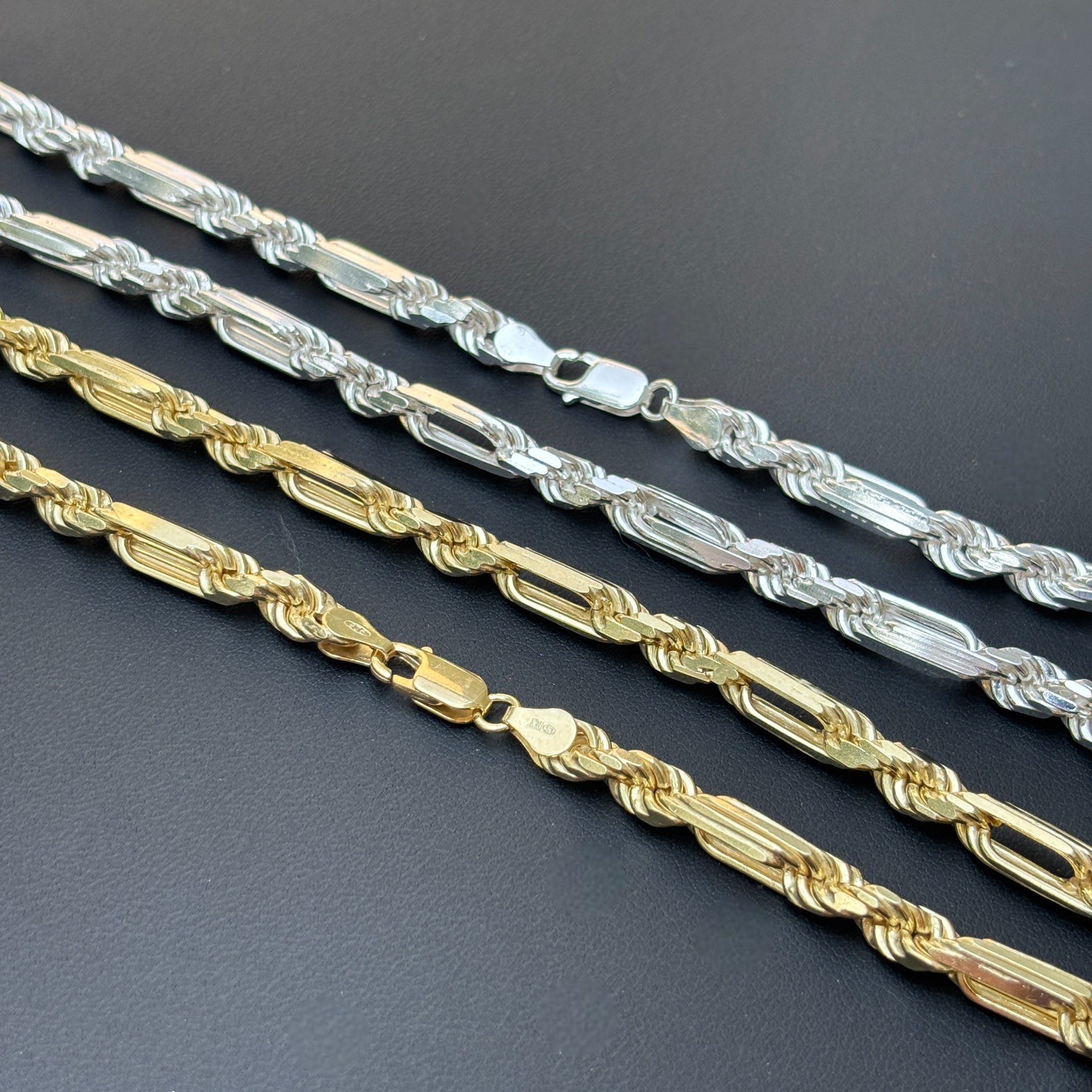 925 Sterling Silver 6mm Figarope Milano Chain Necklace