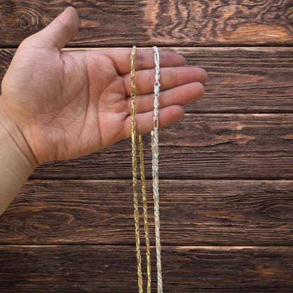 925 Sterling Silver 4mm Figarope Milano Chain Necklace