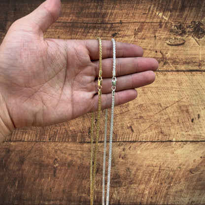 925 Sterling Silver 3mm Rock Chain Necklace