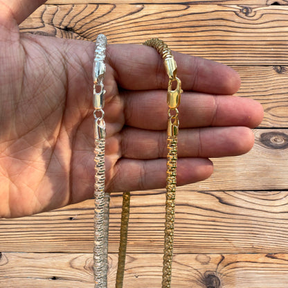 925 Sterling Silver 5mm Rock Chain Necklace