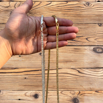 925 Sterling Silver 5mm Rock Chain Necklace