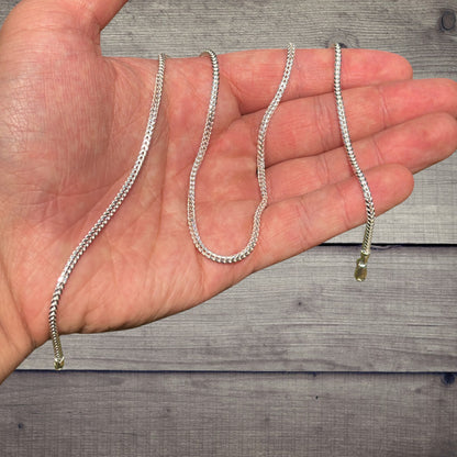 925 Sterling Silver 2mm Franco Chain Necklace