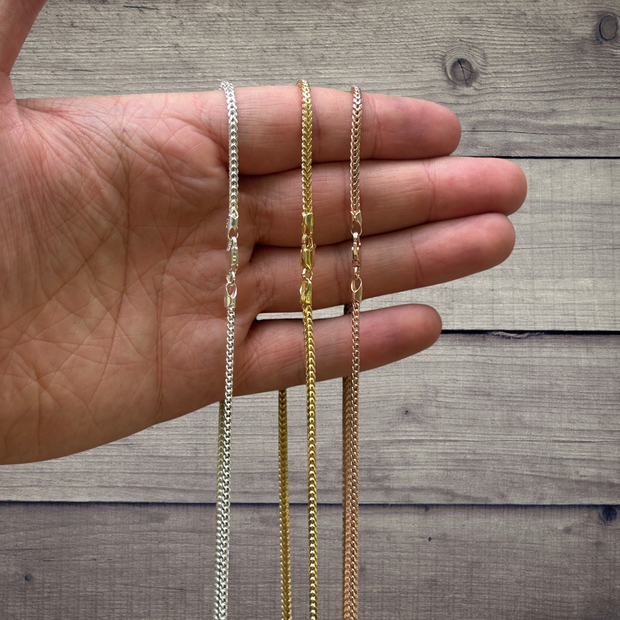 925 Sterling Silver 2mm Franco Chain Necklace