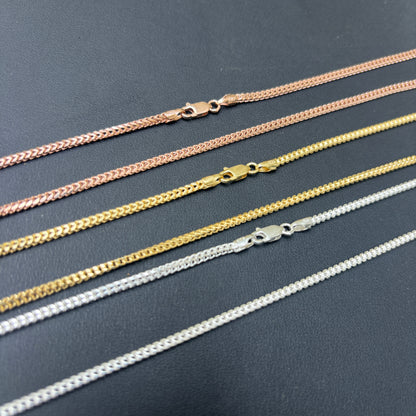 925 Sterling Silver 2mm Franco Chain Necklace