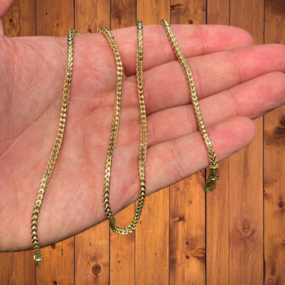 925 Sterling Silver 2.5mm Franco Chain Necklace