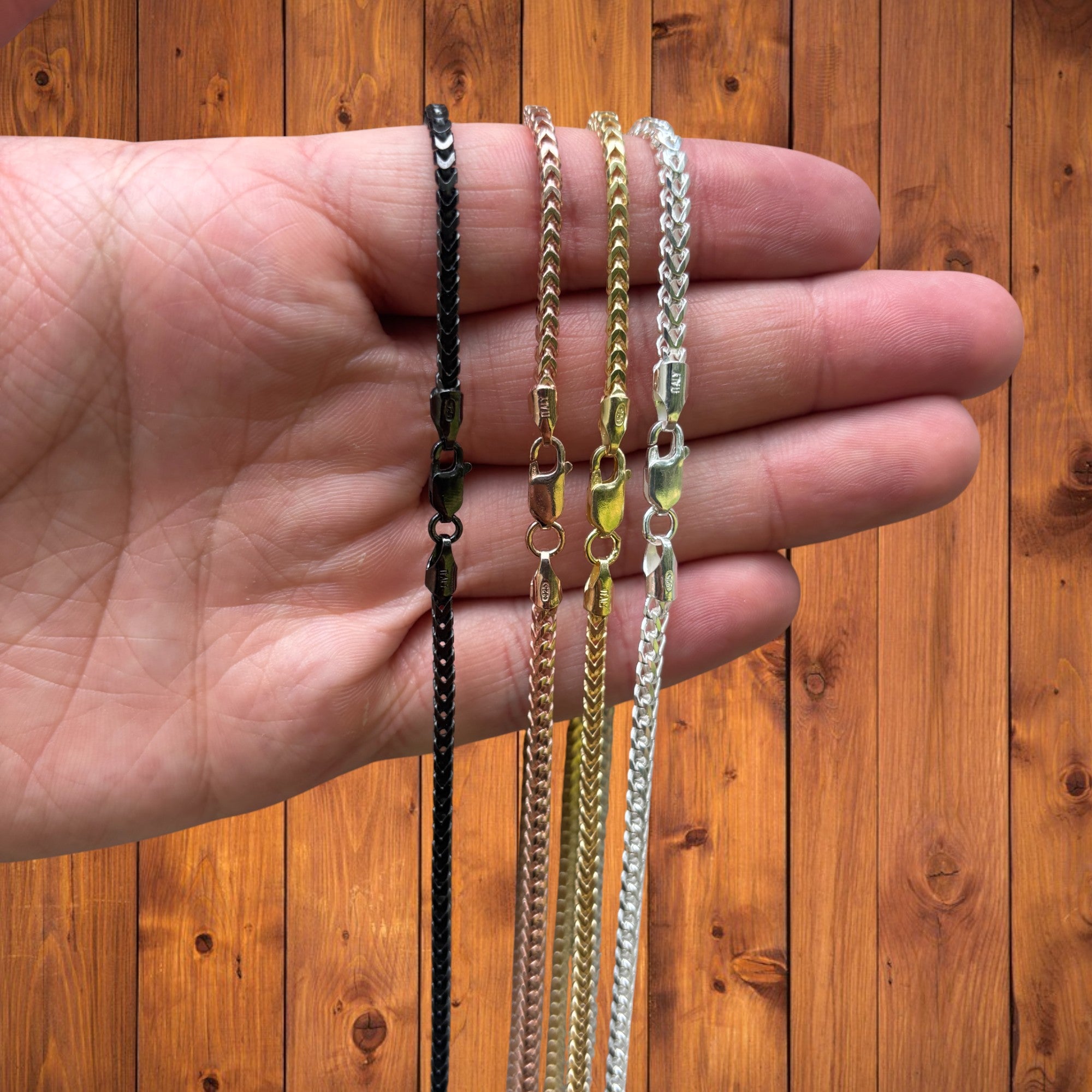 925 Sterling Silver 2.5mm Franco Chain Necklace