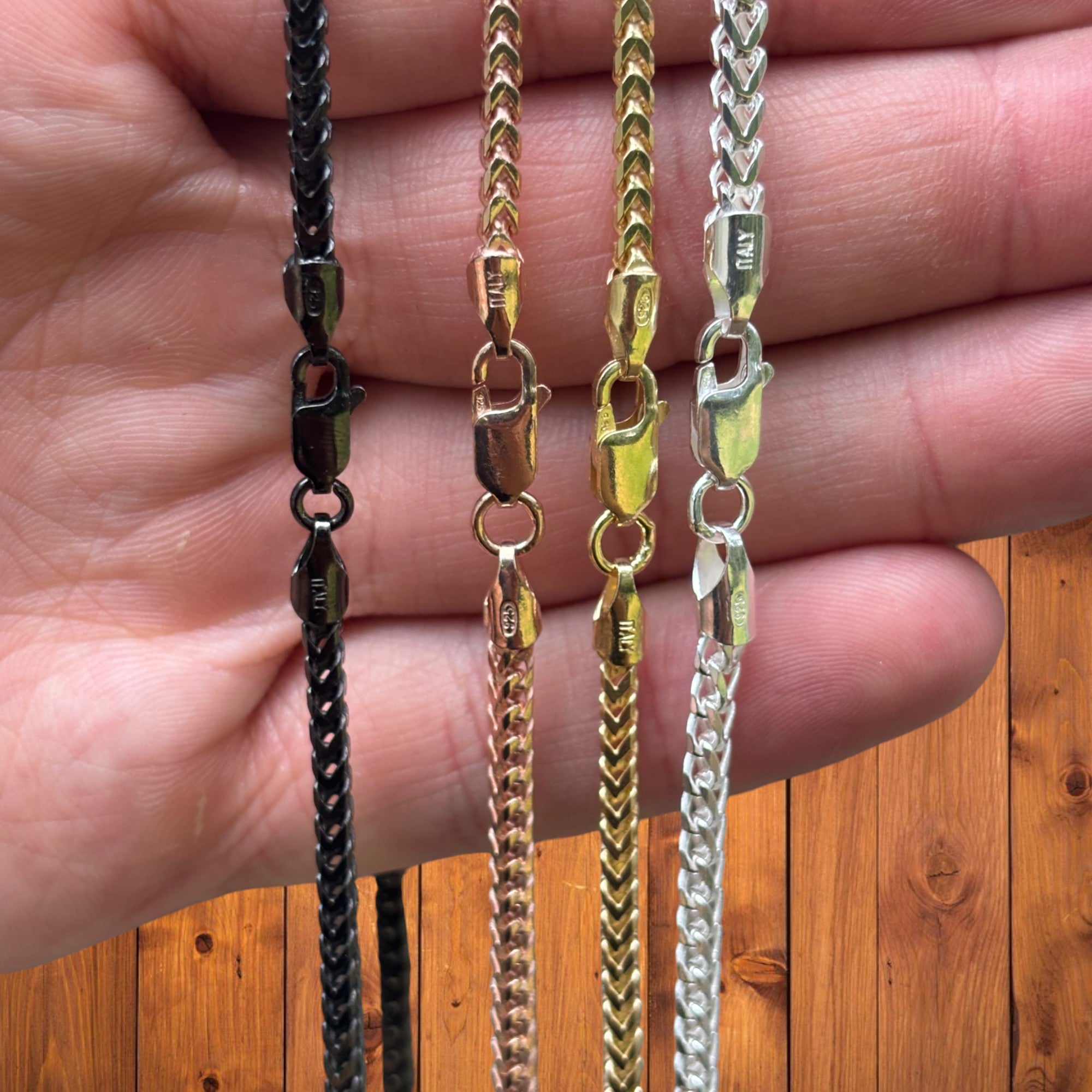 925 Sterling Silver 2.5mm Franco Chain Necklace