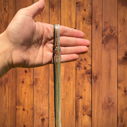 925 Sterling Silver 2.5mm Franco Chain Necklace