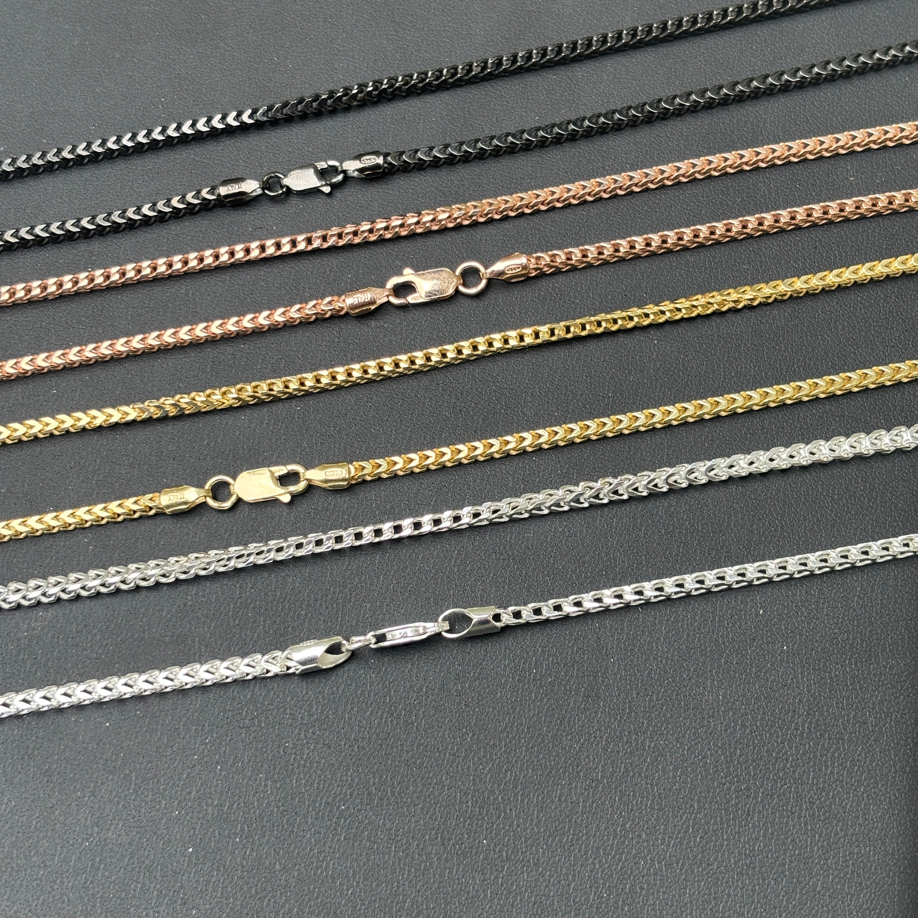 925 Sterling Silver 2.5mm Franco Chain Necklace