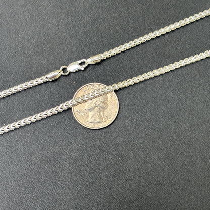 925 Sterling Silver 2.5mm Franco Chain Necklace