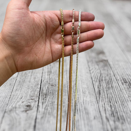 925 Sterling Silver 3mm Franco Chain Necklace