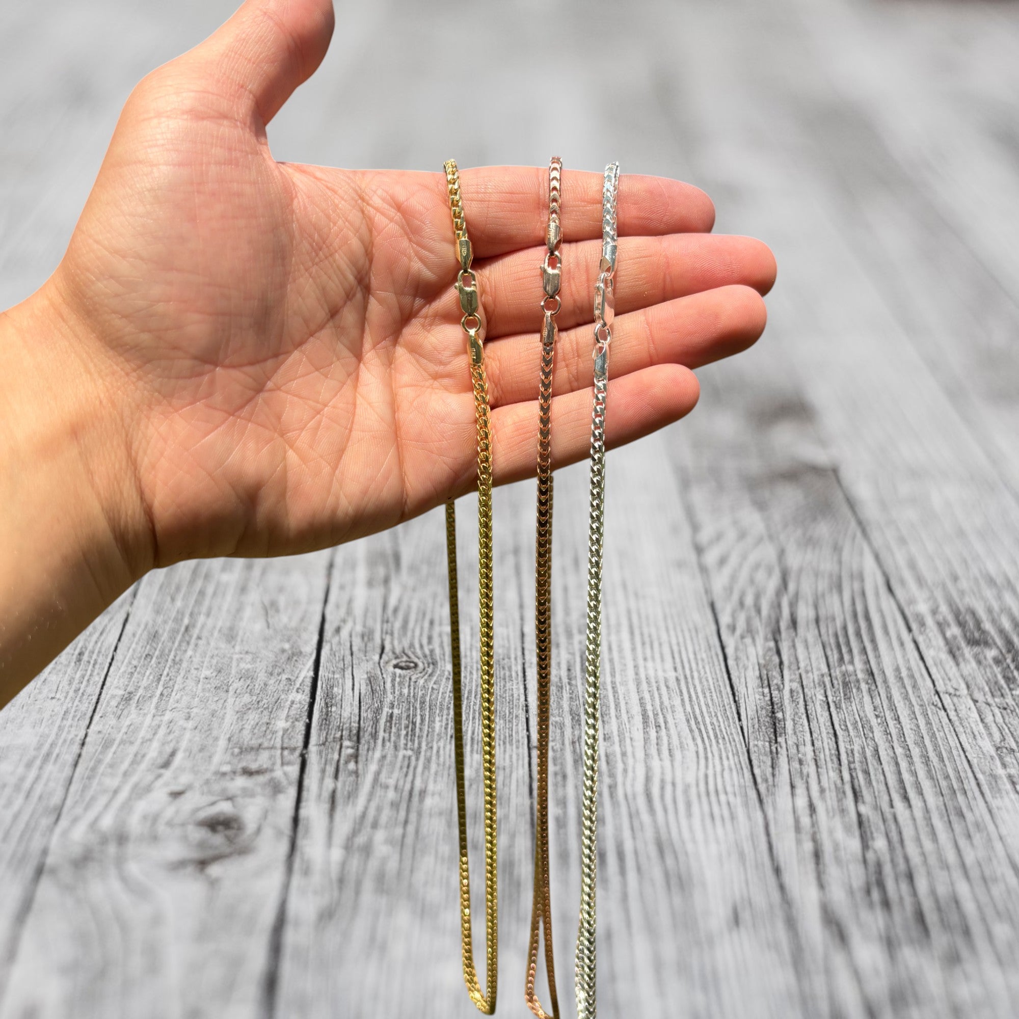 925 Sterling Silver 3mm Franco Chain Necklace