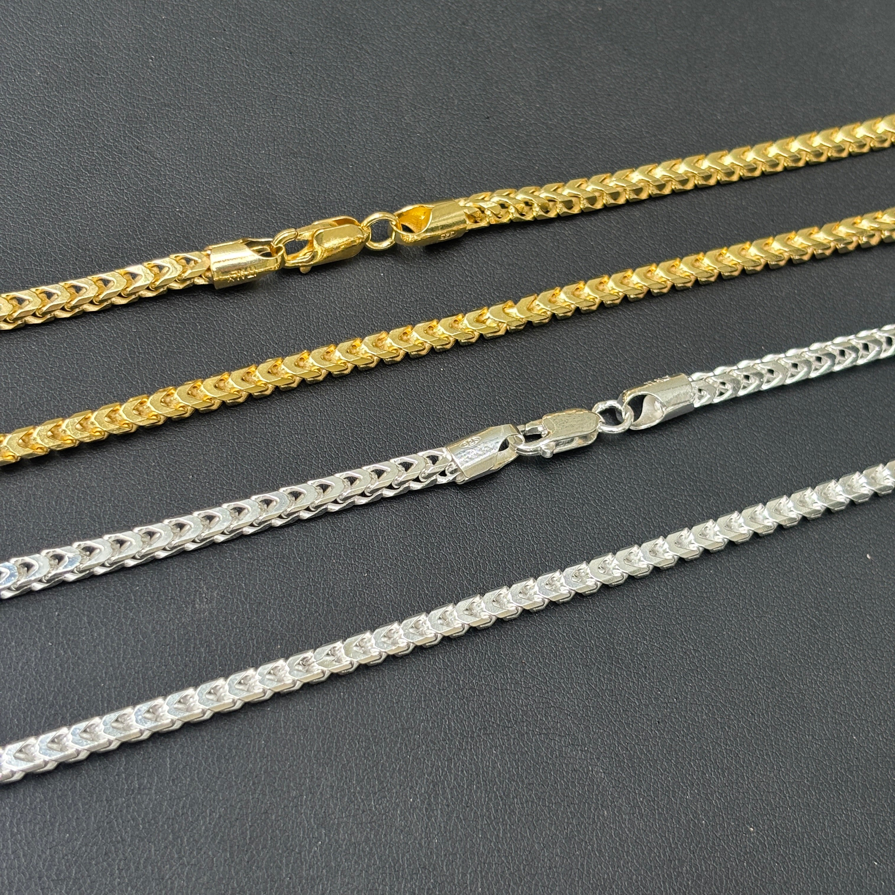 925 Sterling Silver 4mm Franco Chain Necklace