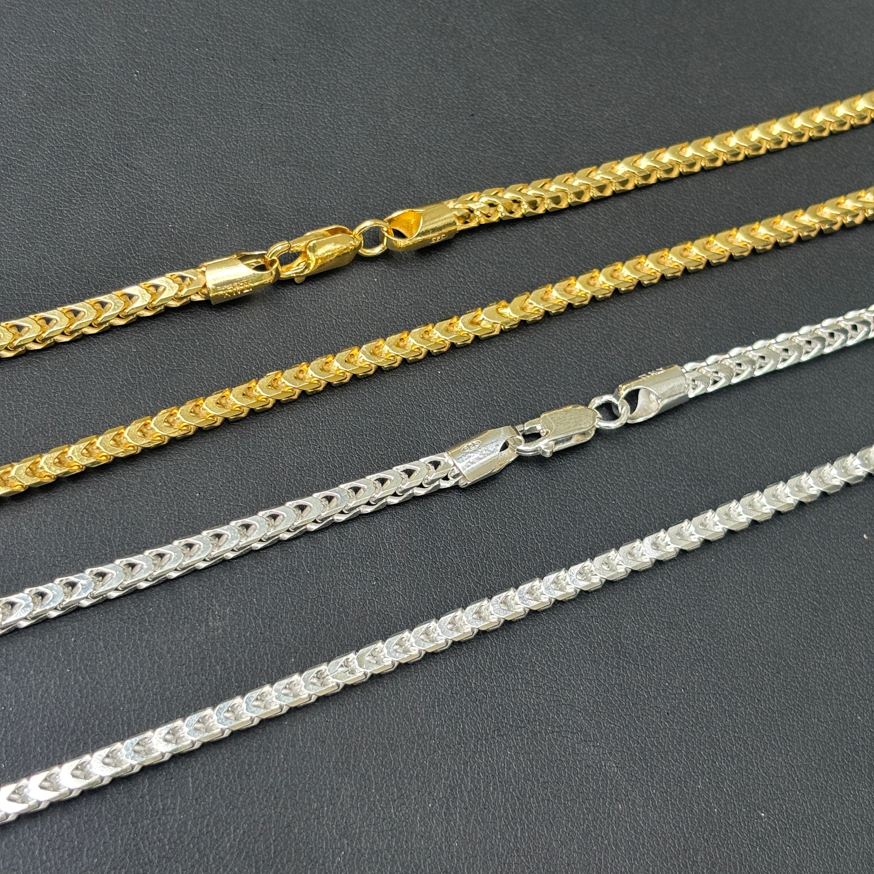 925 Sterling Silver 4mm Franco Chain Necklace