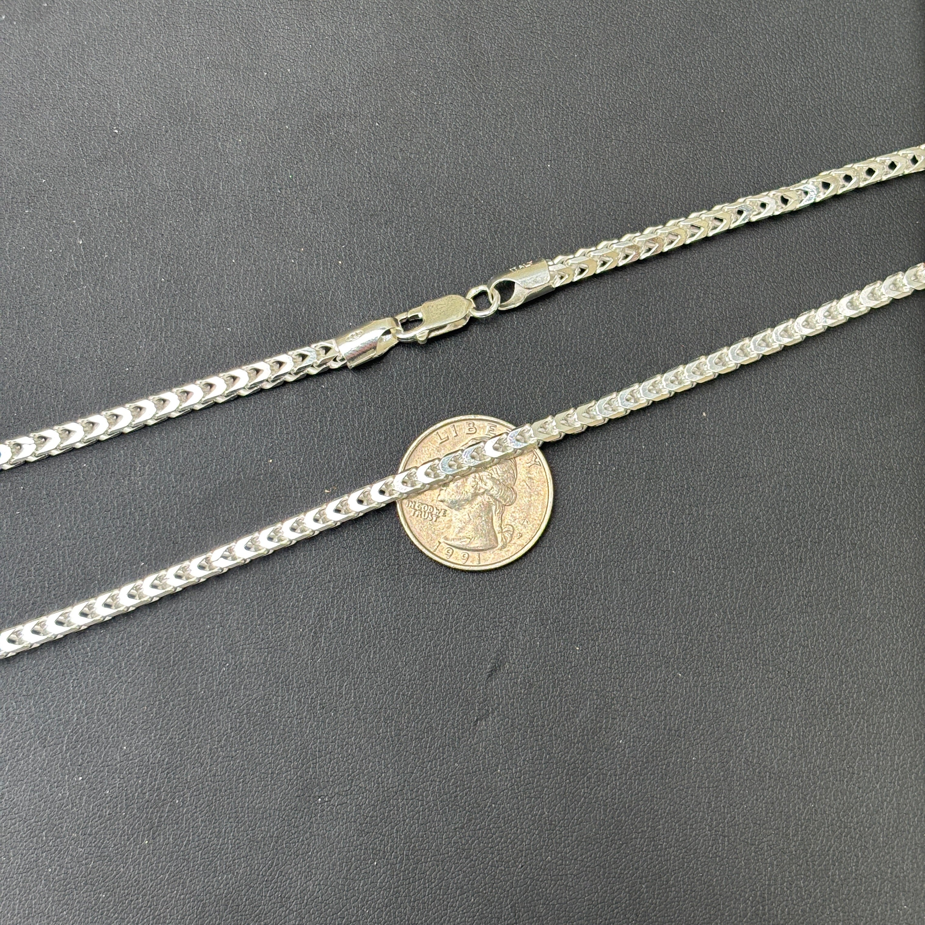 925 Sterling Silver 4mm Franco Chain Necklace