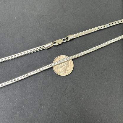925 Sterling Silver 4mm Franco Chain Necklace