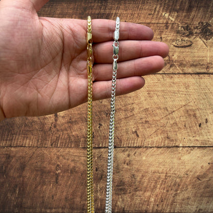 925 Sterling Silver 4mm Franco Chain Necklace