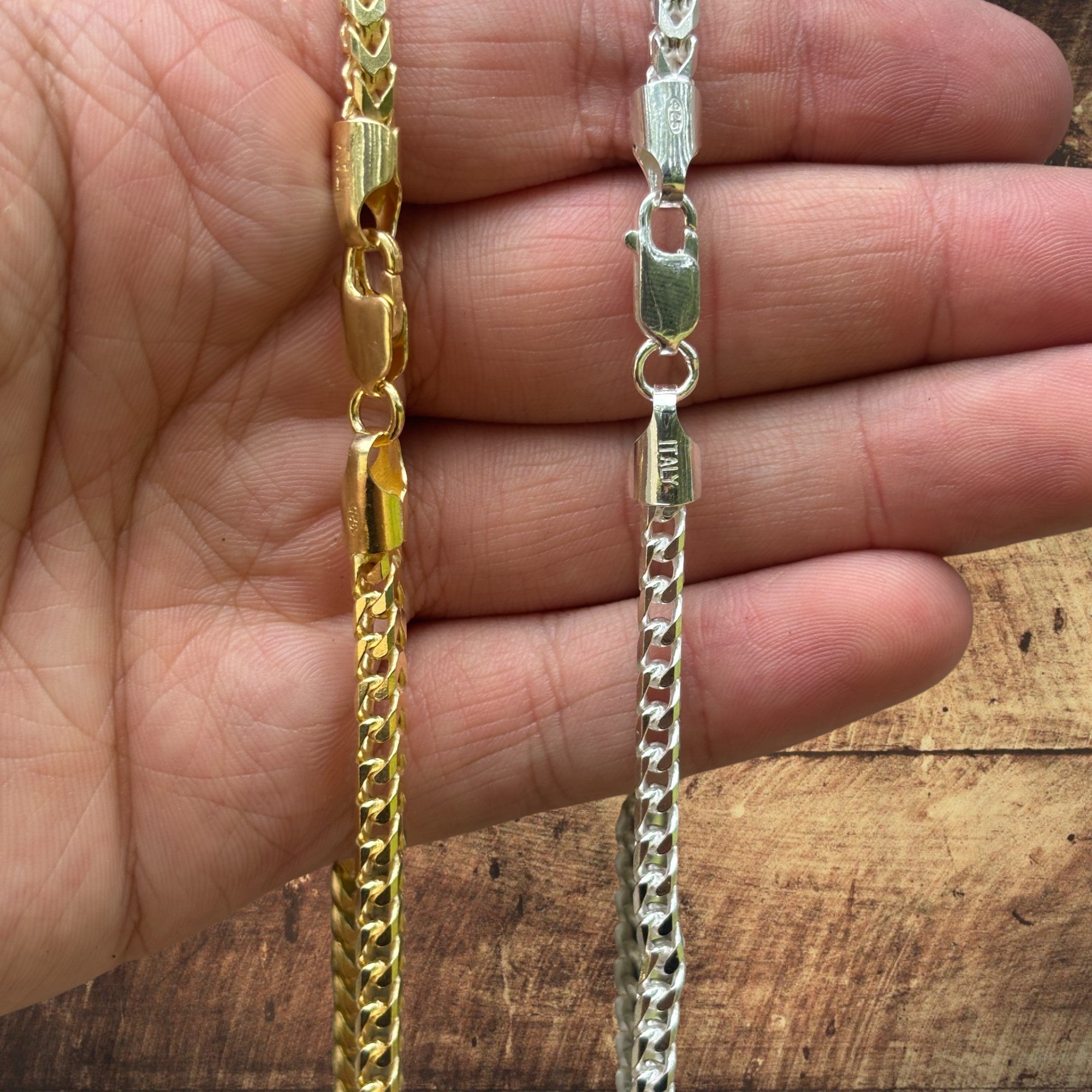 925 Sterling Silver 4mm Franco Chain Necklace