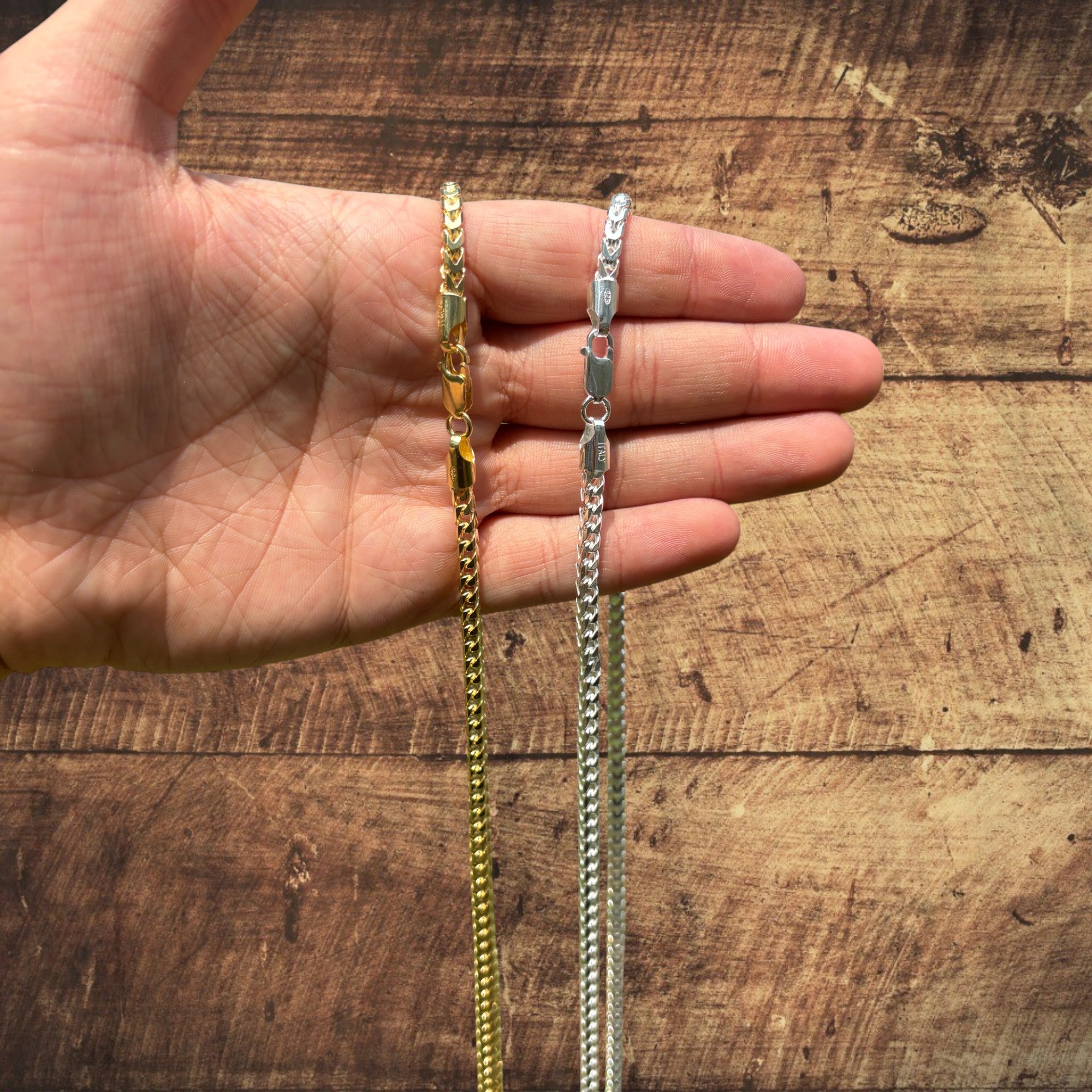 925 Sterling Silver 4mm Franco Chain Necklace