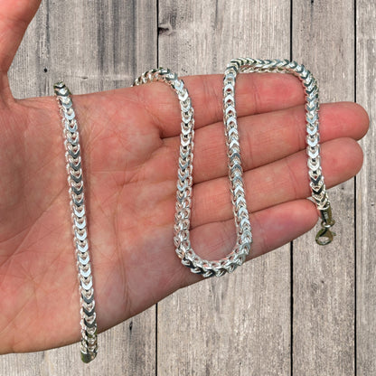 925 Sterling Silver 5mm Franco Chain Necklace